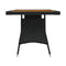 Garden Table Black 130 X 70 X 72 Cm Poly Rattan And Solid Acacia Wood