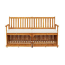 Storage Bench With Cushion 148 Cm Solid Wood Acacia