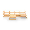 6 Piece Solid Pinewood Garden Lounge Set Brown