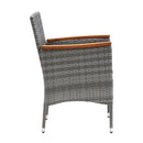Garden Dining Chairs Poly Rattan Grey 4 Pcs