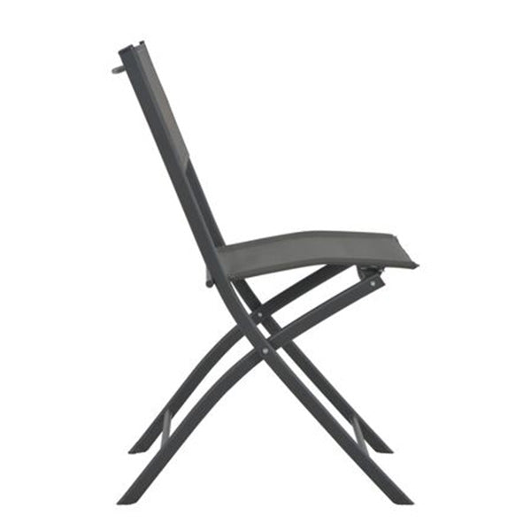 Folding Outdoor Chairs 2 Pcs Steel And Textilene Grey