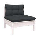 4 Piece Garden Lounge Set With Anthracite Cushions Pinewood White