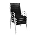 5 Piece Outdoor Black Dining Set Steel