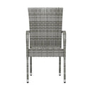 3 Piece Grey Garden Dining Set Poly Rattan