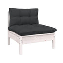 4 Piece Garden Lounge Set White With Cushions Solid Pinewood