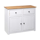 Sideboard White 93 X 40 X 80 Cm Solid Pinewood Panama Range