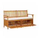Storage Bench With Cushion 148 Cm Solid Wood Acacia