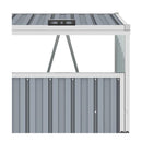 Quadruple Garbage Bin Shed Grey 286 X 81 X 121 Cm Steel