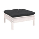 4 Piece Garden Lounge Set White With Cushions Solid Pinewood