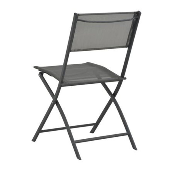Folding Outdoor Chairs 2 Pcs Steel And Textilene Grey