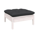 4 Piece Garden Lounge Set With Anthracite Cushions Pinewood White