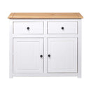 Sideboard White 93 X 40 X 80 Cm Solid Pinewood Panama Range