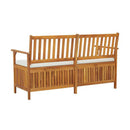 Storage Bench With Cushion 148 Cm Solid Wood Acacia