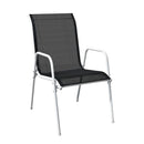 5 Piece Outdoor Black Dining Set Steel