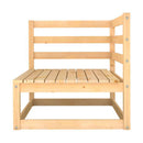 6 Piece Solid Pinewood Garden Lounge Set Brown