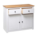 Sideboard White 93 X 40 X 80 Cm Solid Pinewood Panama Range