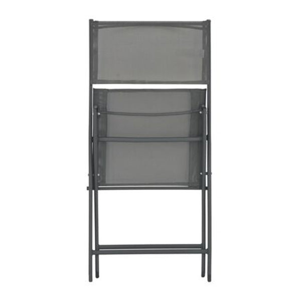 Folding Outdoor Chairs 2 Pcs Steel And Textilene Grey