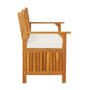 Storage Bench With Cushion 148 Cm Solid Wood Acacia