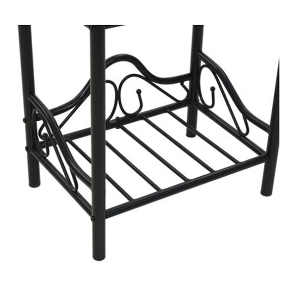 Bedside Tables 2 Pcs Steel And Tempered Glass Black