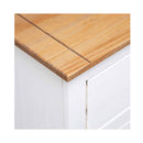Sideboard White 93 X 40 X 80 Cm Solid Pinewood Panama Range