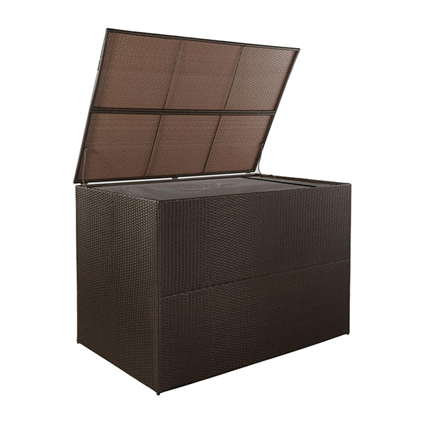 Outdoor Storage Box Poly Rattan 150 X 100 X 100 Cm Brown