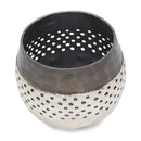 Round Votive Aluminium With Holes Graphite And Silver