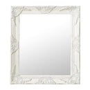 Wall Mirror White Baroque Style 50X60 Cm