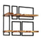 Wall Shelf Set 5 Pieces Solid Acacia Wood And Steel