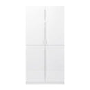 Wardrobe High Gloss White 80X52X180 Cm Chipboard