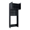 Washing Machine Cabinet High Gloss Black 190 Cm Chipboard