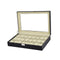 Watch Box 24 Slot Luxury Display Case With Framed Glass Lid