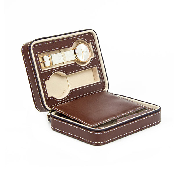 4 Watch Box Display Travel Case Pu Leather 
