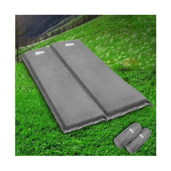 Self Inflating Mattress Camping Sleeping Mat Double Coffee 10 Cm Thick