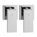 Wels Square 8 Inch Rain Shower Head Handheld Spray Bracket Rail Chrome