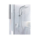 Wels Square 8 Inch Rain Shower Head Handheld Spray Bracket Rail Chrome