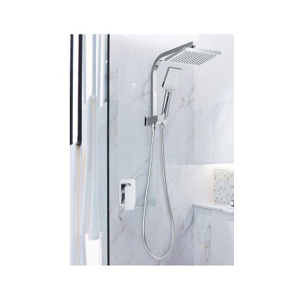 Wels Square 8 Inch Rain Shower Head Handheld Spray Bracket Rail Chrome ...