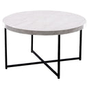 White Marble Coffee Table With Black Metal Legs