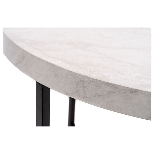 White Marble Coffee Table With Black Metal Legs