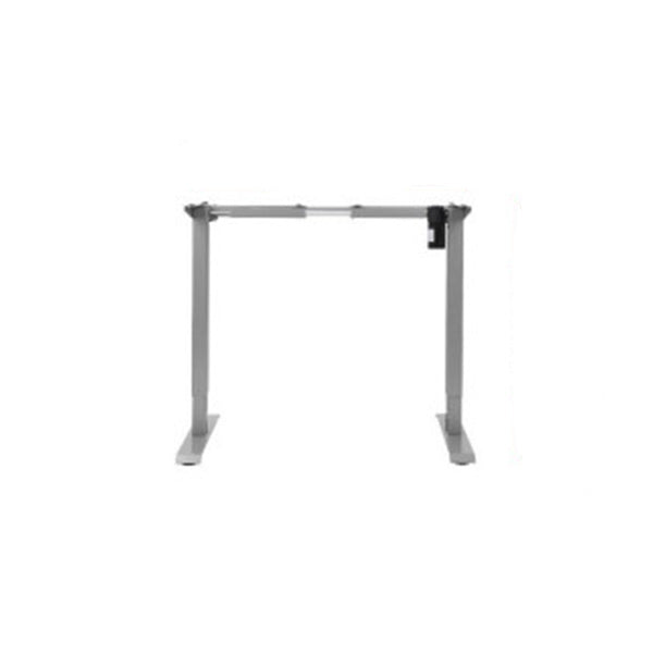 White Frame Walnut Desk Top Height Adjustable Computer Table