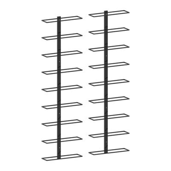 Wall Mounted Wine Racks For 18 Bottles 2 Pcs Black Iron