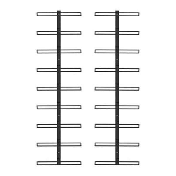 Wall Mounted Wine Racks For 18 Bottles 2 Pcs Black Iron