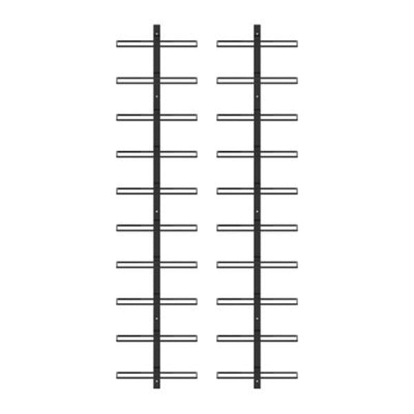 Wall Mounted Wine Racks For 20 Bottles 2 Pcs Black Metal