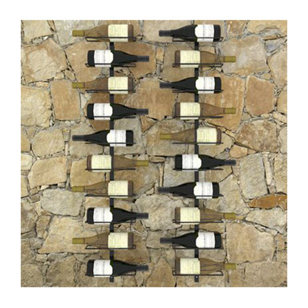 Wall Mounted Wine Racks For 20 Bottles 2 Pcs Black Metal