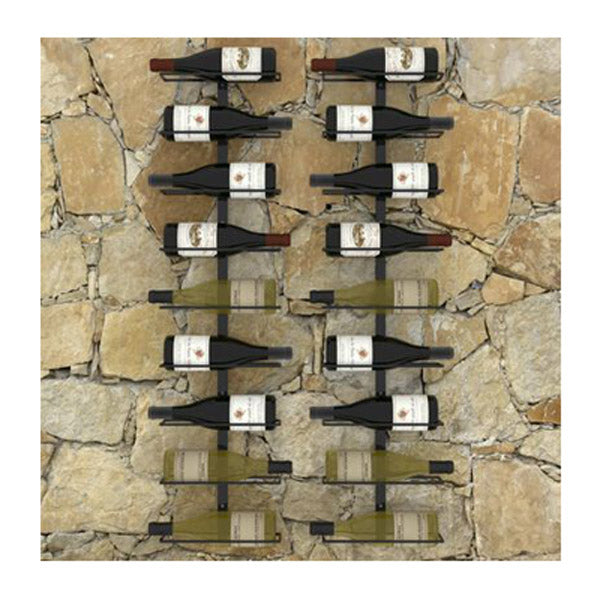 Wall Mounted Wine Racks For 18 Bottles 2 Pcs Black Iron