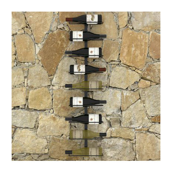 Wall Mounted Wine Rack For 9 Bottles Black Iron