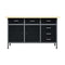 Workbench Black 160X60X85 Cm Steel With 2 Cabinets