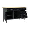 Workbench Black 160X60X85 Cm Steel With 2 Cabinets