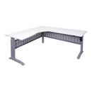 Electric Corner Workstation Natural White And Silver 1500X1500Mm