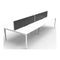 Double Sided 4 Person Workstation With Screen Scalloped Edge 2400Mm