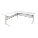 Electric Corner Workstation Natural White And White Satin 1500X1500Mm